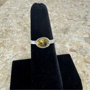 JGD 925 Elegant Silver Ring with Yellow Citrine Gemstone size 5.5-/5.7